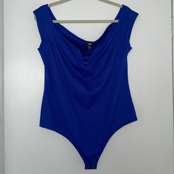 NWT Express Body Contour Ribbed Off The Shoulder Thong Bodysuit XL - Picture 5 of 12